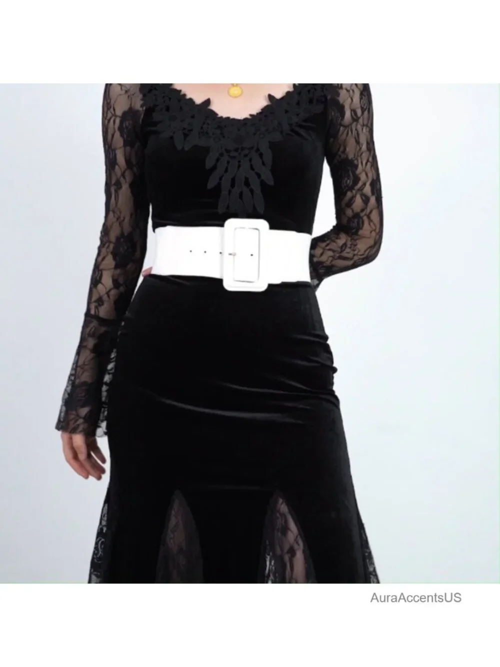 Stretchy Wide Women Belts Elastic Vintage Patent Leather Waist Belt